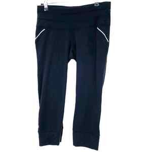 Athleta Legging Womens Extra Small Black Athletic Yoga Capri Crop High Waist Gym